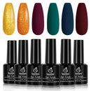 Beetles Gel Nail Polish Set - Cornucopia Collection 6 Colors Burgundy Red Full Maroon Gel Polish Kit Orange Gold Glitter Autumn Fall Winter Green Gel Polish Nail Art Christmas Gifts Box Manicure Kit beetles Gel Polish