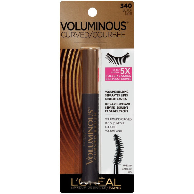 L’Oreal Paris Makeup Voluminous Original Volume Building Curved Brush Mascara, Black, 0.28 fl. oz. L'Oréal Paris
