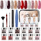 REDNEE Dip Powder 12 Colors Nail Starter Kit with Base Activator and Top Coat 22pcs Gift Set for Nail Art - RE08 Inviting Color REDNEE