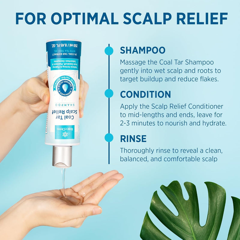 Roycederm Coal Tar Antidandruff Shampoo & Conditioner Set: 2% Coal Tar Extract Scalp Relief Shampoo for Psoriasis, Dandruff & Seborrheic Dermatitis - Soothes Itchy Scalp, Hydrates Hair Infinity Warehouse