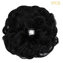 OKHOTY Hair Bun Extensions Messy Curly Hair Scrunchies Hairpieces Synthetic Donut Updo Hair Pieces Scrunchy Scrunchie Hair Bun for Women Girls(1PCS Dark Black) OKHOTY