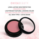 CHICA BEAUTY Blush Powder Makeup for Cheeks Glow, Long Lasting Skin Perfecting, Minimizes Pores, Lightweight Natural Looking Color – Paraben, Phthalate and Sulfate Free, All Skin Types - Barely Mauve CHICA BEAUTY