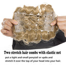 Combs Clip in Bun Claw Jaw on Updo Hairpiece Extensions Wavy Donut Chignons Wrap Around Scrunchy-ash blonde Benehair
