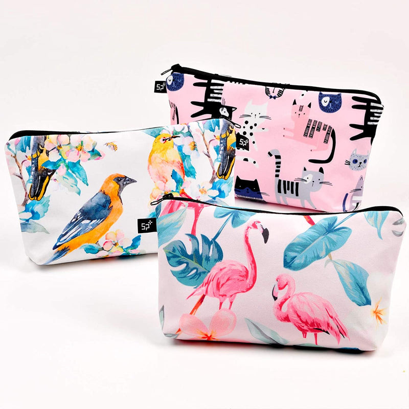 Pack of 3 Cosmetic Bags for Women Functional Makeup Bags Small Travel Bags Toiletries Case Durable Waterproof Bags Accessories Organizer Fashion Women Gifts (Style B) FUN FUN HOME