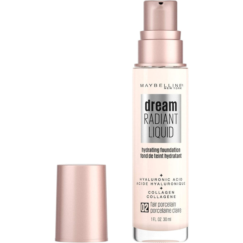 Maybelline Dream Radiant Liquid Medium Coverage Hydrating Makeup, Lightweight Liquid Foundation, Natural Beige, 1 Count Infinity Warehouse