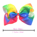 Boutique Large Big Grosgrain Ribbon Glitter Rhinestones Rainbow Bow Alligator Hair Clips for Girls,Teens CELLOT