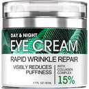 Eye Cream for Dark Circles Wrinkles Puffiness and Bags Under Eyes – Anti-Aging Collagen Eye Cream – Day and Night Formula with Caffeine, Dimethicone and Vitamin B – 1.7 Oz REMEDIAL