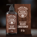 Beard Conditioner w/Argan & Jojoba Oils - Softens & Strengthens - Sandalwood Scent - Beard Conditioner w/Beard Oil (17oz Conditioner) Viking Revolution