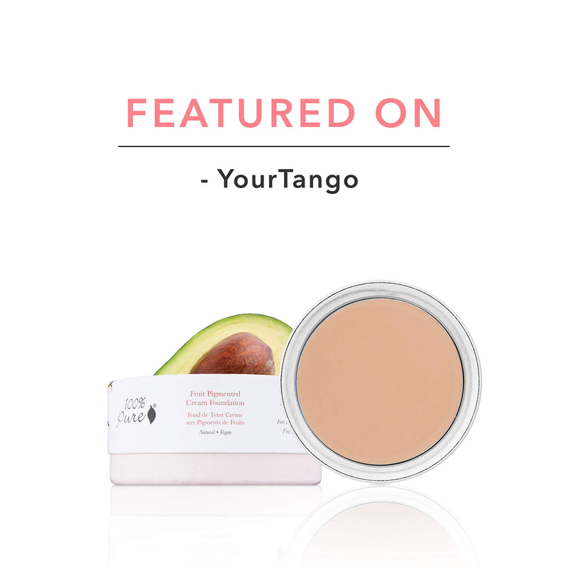 100% PURE Fruit Pigmented Cream Foundation, White Peach, Full Coverage Foundation, Anti-Aging, Matte Finish, Vegan Makeup (Light with Warm Undertone) - 0.32 oz 100% PURE