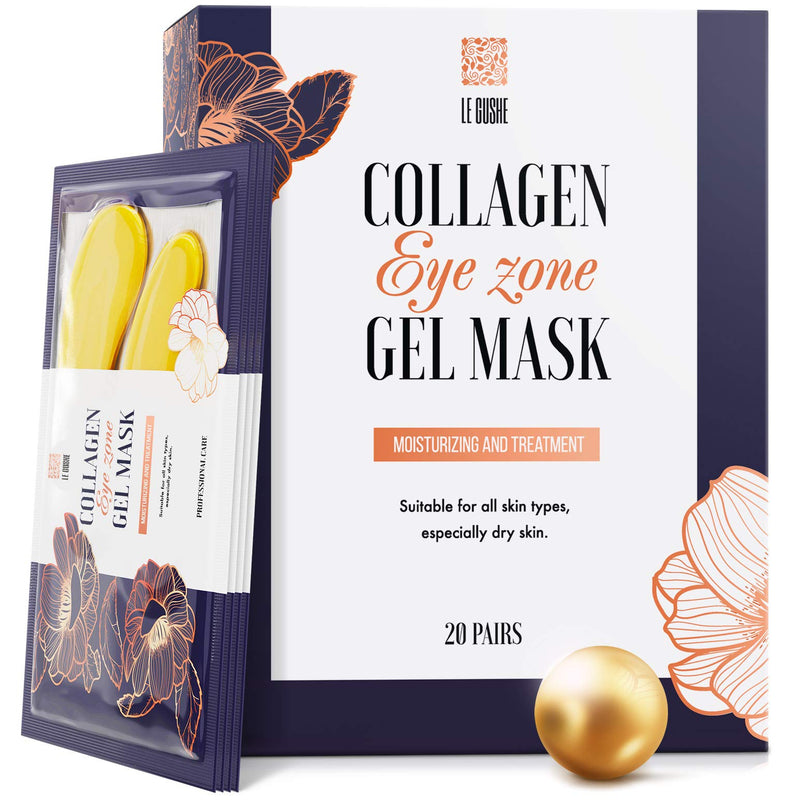 Under Eye Patches - 24K Gold Under Eye Mask Anti-Aging Hyaluronic Acid Collagen Under Eye Pads Reducing Dark Circles & Wrinkles Treatment Gel Bags LE GUSHE