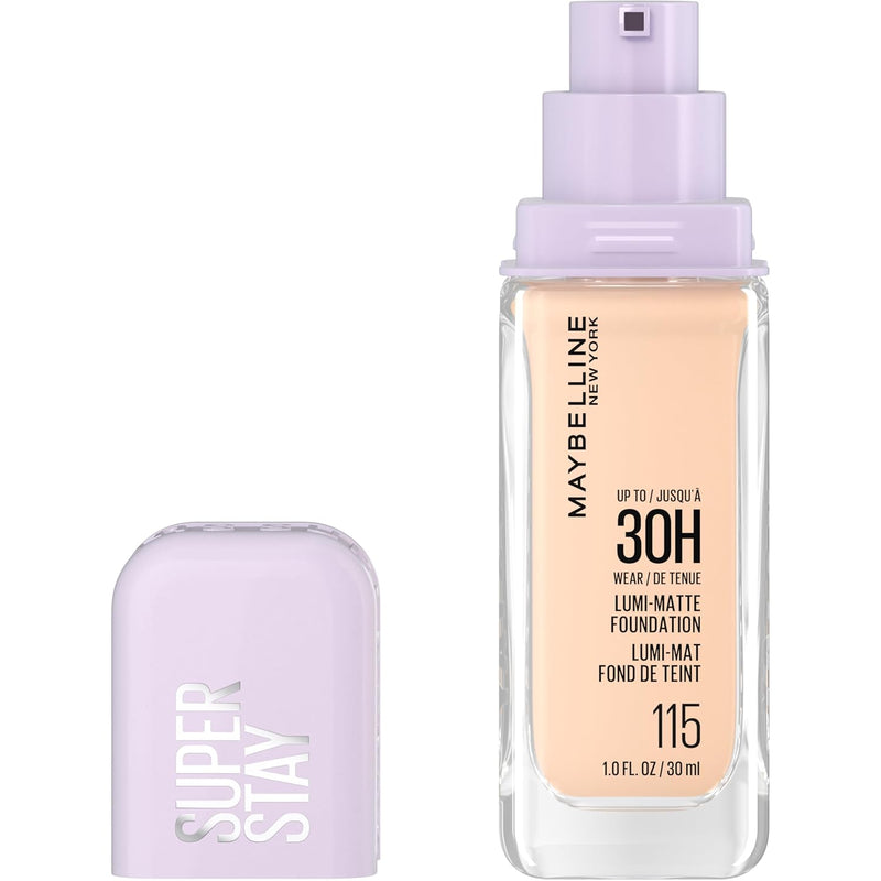 Maybelline Super Stay Lumi-Matte Foundation, Lightweight and Buildable Full Coverage Foundation Makeup For Up To 30HR Wear, 102, 1 Count - Infinity Warehouse