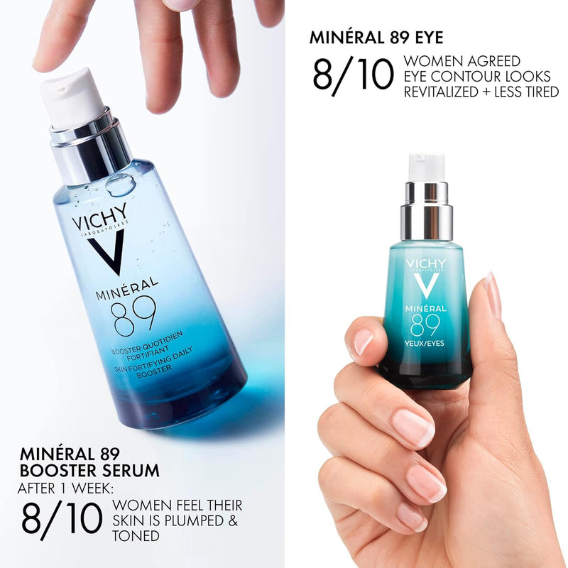 Vichy Mineral 89 Booster, Pure Hyaluronic Acid Serum for Face with Volcanic Mineral Water for Skin Barrier Repair, Plumps & Hydrates, Lightweight Moisturizing Gel, Oil-Free, Non-Sticky Infinity Warehouse