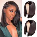 Lace Front Human Hair Wigs 4x4 Lace Closure Short Bob Straight Wigs Human Hair Bob Wig Brazilian Virgin Real Hair Wigs for Women Natural Color Lace Closure Wig (14 inch, 150% Density) Caitlyn Hair