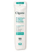 Cliganic Premium Cotton Rounds for Face (200 Count) | Makeup Remover Pads, Hypoallergenic, Lint-Free | 100% Pure Cotton Cliganic