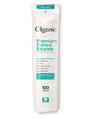 Cliganic Premium Cotton Rounds for Face (200 Count) | Makeup Remover Pads, Hypoallergenic, Lint-Free | 100% Pure Cotton Cliganic