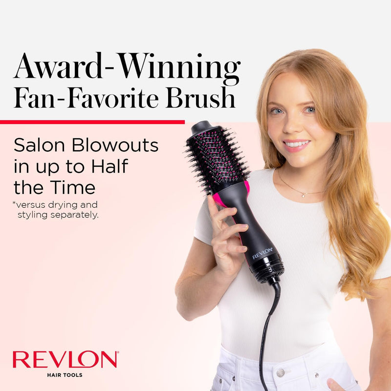 REVLON One-Step Volumizer Hair Dryer and Styler, Improved Motor for Less Frizz, More Shine, and Reduced Heat Damage for Salon Style Round Brush for Blowout, Black (Amazon Exclusive) Infinity Warehouse
