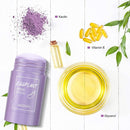 Green tea/Eggplant Purification Clay Stick, Deep Cleansing Pores, Improves Skin, Suitable for Men and Women of All Skin Types （2 PCS） (Green tea/Eggplant) Ysnhsye