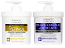 Advanced Clinicals 10% Glycolic Acid + Lactic Acid Lotion Exfoliant Moisturizing Cream With Hyaluronic Acid Moisturizer | AHA Exfoliating Body Cream Improves Look Of Uneven Rough Skin Texture, 16 Oz Infinity Warehouse