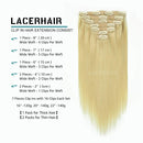 Lacer Full Head 22 Inch Human Hair Clip in Hair Extensions