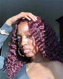 Deep Wave 13x4 Lace Front Wigs Human Hair Wet And Wavy Wigs With Baby Hair Brazilian Virgin Hair For Black Women Natural Hairline Deep Part Lace Frontal Wigs Pre Plucked Glueless Human Hair Wigs 99j Jasperel