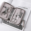 FAMILIFE Manicure Set, 7 in 1 Professional L14 Manicure Pedicure Set Stainless Steel Nail Clipper Set with Noble Portable Gray Travel Case Gift for Women Men FAMILIFE