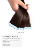 ROSEBUD Tape in Hair Extensions REMY Human Hair, Secure Skin Weft Hair Extensions Seamless 40g/Pack 20Pcs 14 Inch Rose bud