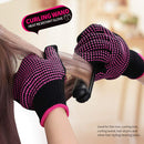 Teenitor 2 Pcs Heat Resistant Gloves with Silicone Bumps, (New Upgraded ) Professional Heat Proof Glove Mitts for Hair Styling Curling Iron Wand Flat Iron Hot-Air Brushes, Universal Fit Size Teenitor