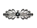 Faship Gorgeous Black Rhinestone Crystal Small Floral Hair Barrette Clip Faship