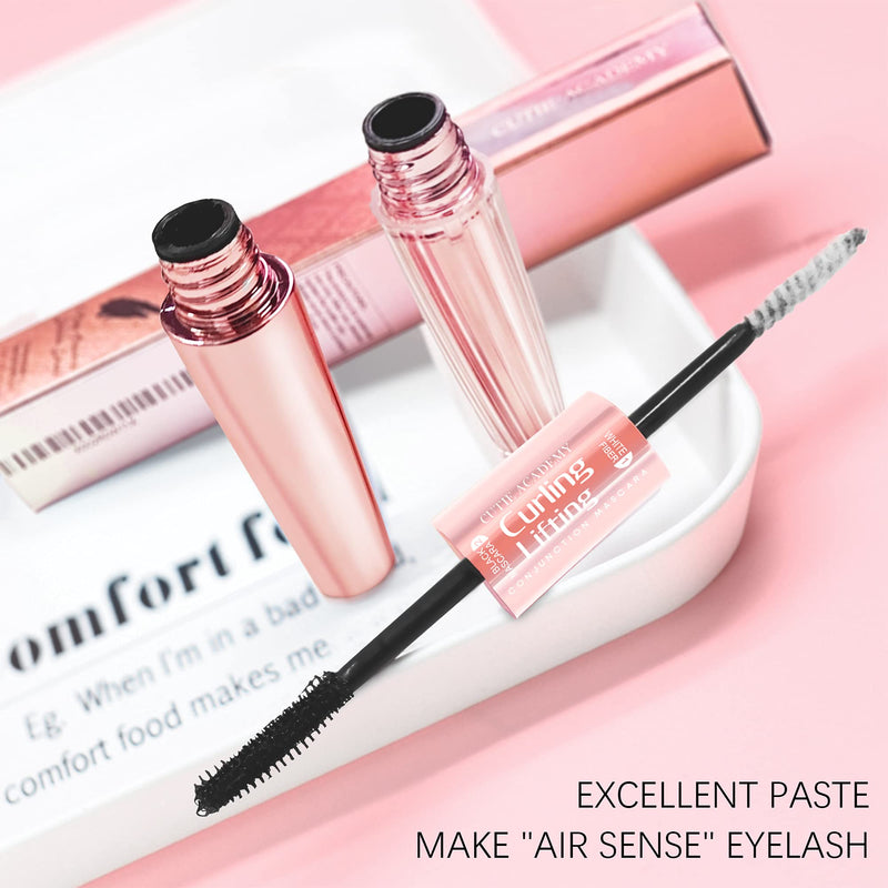 4D Fiber Mascara Black Volume and Length, Waterproof Makeup, Double Extend Lengthening Mascara Cutie Academy