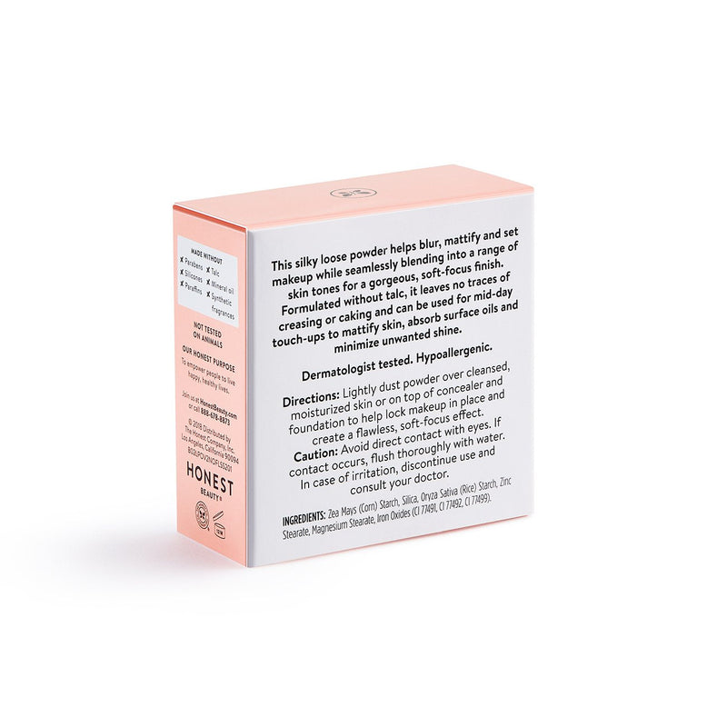 Honest Invisible Blurring Loose Powder | Lightweight Setting Powder | Mattify & Set Makeup |EWG Certified & Dermatologist Tested |Vegan + Cruelty free | .56 oz Honest Beauty