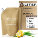 Terra Pure Spa Collection 1 Liter Body Wash Refill Bag For Soap Dispensers | Bulk Toiletries for Vacation Rentals, and Home Bathroom Showers | Green Tea Lemongrass | Set of 3 Infinity Warehouse