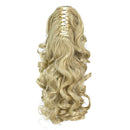 SWACC 12-Inch Short Screw Curls Claw Clip Ponytail Extensions Synthetic Clip in Drawstring Curly Ponytail Hairpiece Jaw Clip Hair Extension (Dark Honey Blonde/Bleach Blonde Mixed- 16/613) SWACC