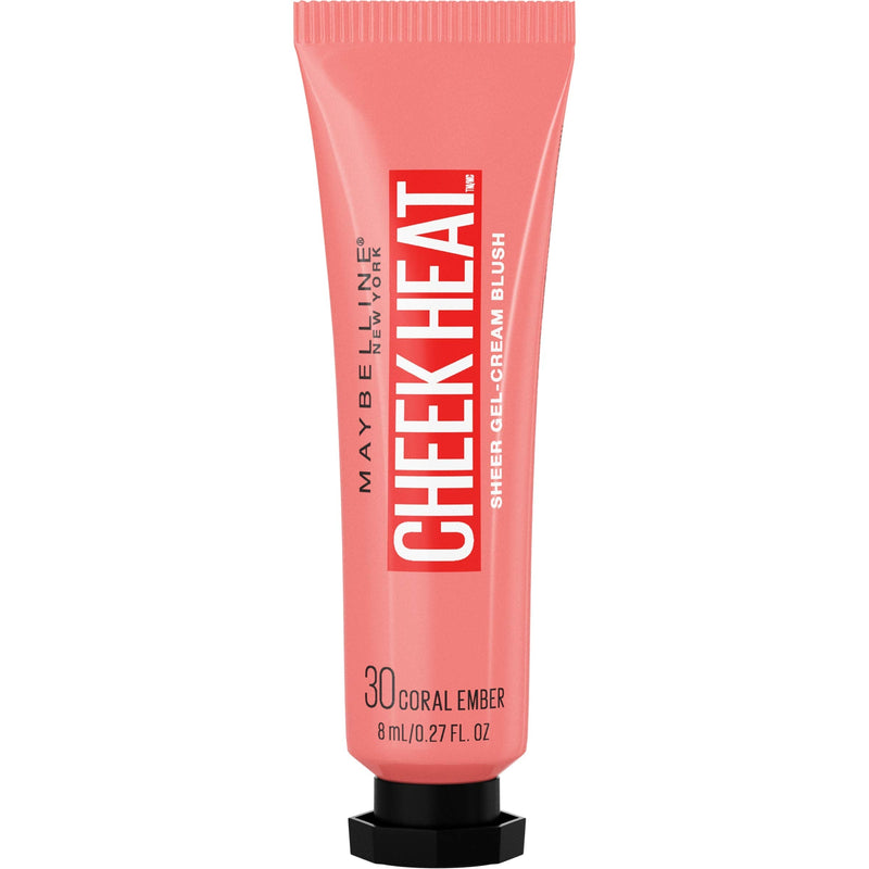 Maybelline Cheek Heat Gel-Cream Blush Makeup, Lightweight, Breathable Feel, Sheer Flush Of Color, Natural-Looking, Dewy Finish, Oil-Free, Coral Ember, 0.27 Fl Oz Maybelline New York