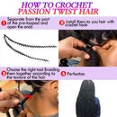 Passion Twist Bohemian Hair for Water Wave Braid Hair 18inch Ombre Long Bohemian Braids for Water Wave Crochet Braids Twist Synthetic Hair Extensions 7Packs Crochet Passion Twist Hair for Black Women Beauty Queen Store