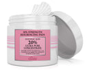 Glycolic Acid 20% Resurfacing Pads for Face & Body - Exfoliates Surface Skin and Reduces Fine Lines and Wrinkles with Vitamin B5, C & E, Green Tea - Peel Pads Divine Derriere