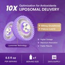 Liposomal Glutathione Supplement – 500mg Glutathione with PQQ, CoQ10 & Vitamin C – High Absorption Antioxidant for Immune & Energy Support – Grape Flavor, 30 Pouch Infinity Warehouse