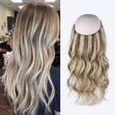 Sassina Halo Hair Extensions Real Human Hair One Hairpiece for a Full Head with Invisible Fish Line Highlight Ash Blonde to Platinum Blonde P8/60