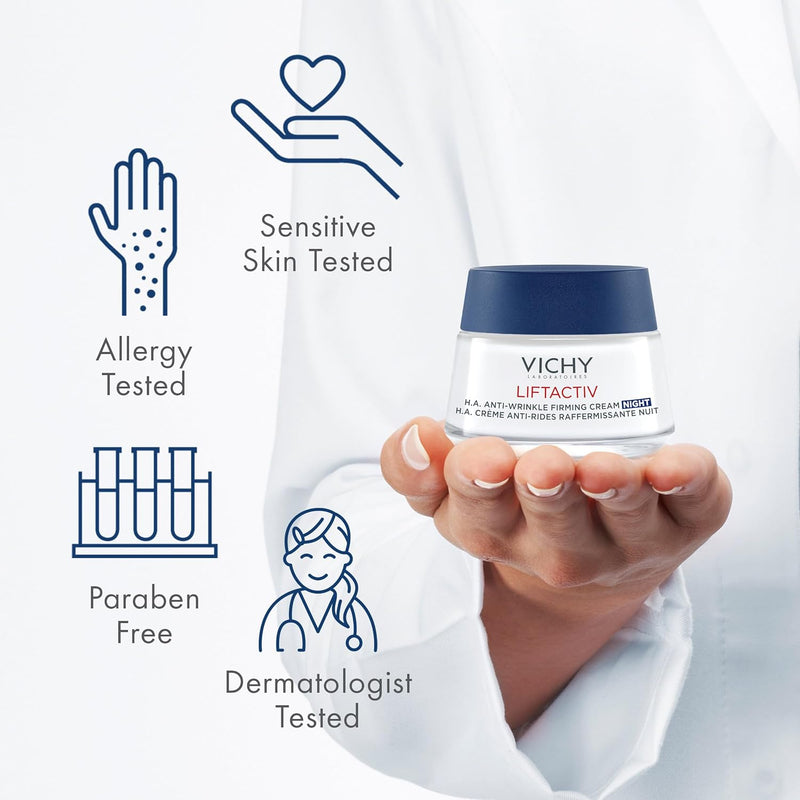 Vichy LiftActiv Supreme Night Cream, Anti Aging Face Cream with Vitamin C and Rhamnose to Firm and Brighten, Suitable for Sensitive Skin Infinity Warehouse