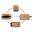 emissary Men's Toiletry Bag Leather and Canvas Travel Toiletry Bag Dopp Kit for Men Shaving Bag for Travel Accessories (Brown) emissary