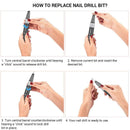 MelodySusie Professional Rechargeable 30000 rpm Nail Drill, Portable Electric E File Scamander, Acrylic Gel Grinder Tools with 6 Bits and Sanding Bands for Manicure Pedicure Shape Carve Polish (Black) MelodySusie