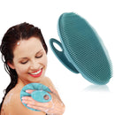 Soft Silicone Body Cleansing Brush Shower Scrubber, Gentle Exfoliating and Massage for all Kinds of Skin (Dark Green) INNERNEED