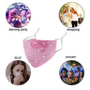 Halloween Masquerade Mask for Women Bling Sequins Fashion Party Face Mask for Girls (Pink) Auriviz