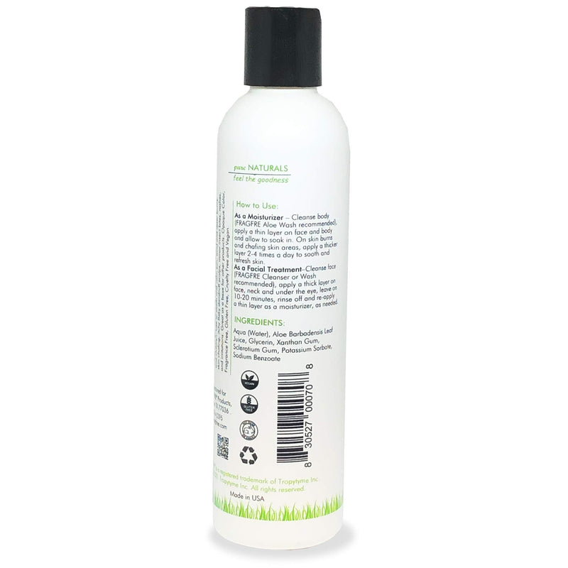 FRAGFRE All-Natural Aloe Vera Gel + Organic Aloe Vera Body Wash (2-Pack Gift Set) 8oz ea - 100% Natural Aloe Soothing Gel for Sensitive Skins - Fragrance Free Sulfate Free Gluten Free - Hypoallergenic FRAGFRE Store