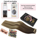 GOO GOO Blonde Tape in Hair Extensions 22 Inch Walnut Brown to Ash Brown and Bleach Blonde Remy Human Hair Extensions Tape in Hair Extensions Human Hair 20pcs 50g Long Brown Hair Extensions GOO GOO