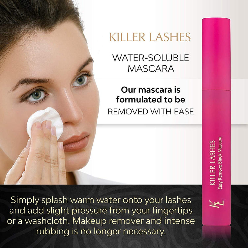 KL Killer Lashes Easy Remove Smudge Free Mascara Black for Fuller and Longer Lashes KL KILLER LASHES