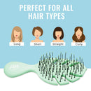 Wet Brush, Go Mini Detangler Detangling Travel Hair UltraSoft IntelliFlex Bristles Glide Through Tangles with Ease Gently Loosens Knots While Minimizing Pain Split Ends ad Breakage, Green Wet Brush
