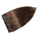 100% Human Hair Clip in Extensions 8 Inch 40g One-piece 5 Clips Long Straight Clip on Hairpiece Half Head for Women Wide Standard Weft Soft Silky