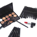 Makeup Brush Set, Complete 32pcs Black Makeup Brushes Synthetic Soft Bristles Brush for Foundation Kabuki Blush Blending with Storage Case Wooden Handle Daxstar