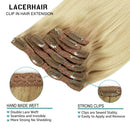 Lacer 140g 20 Inch Clip in Hair Extensions Human Hair Balayage Color R