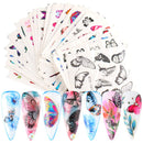 Le Fu Li 30 Sheets Butterfly Nail Art Stickers Nail Art Water Transfer Sticker with Butterfly Flower Patterns Manicure Tips，Nail Tips DIY Toenails Nail Art Decorations Accessories Decals Le Fu Li